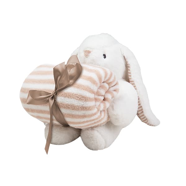 Peluche con Manta Conejo Blanco