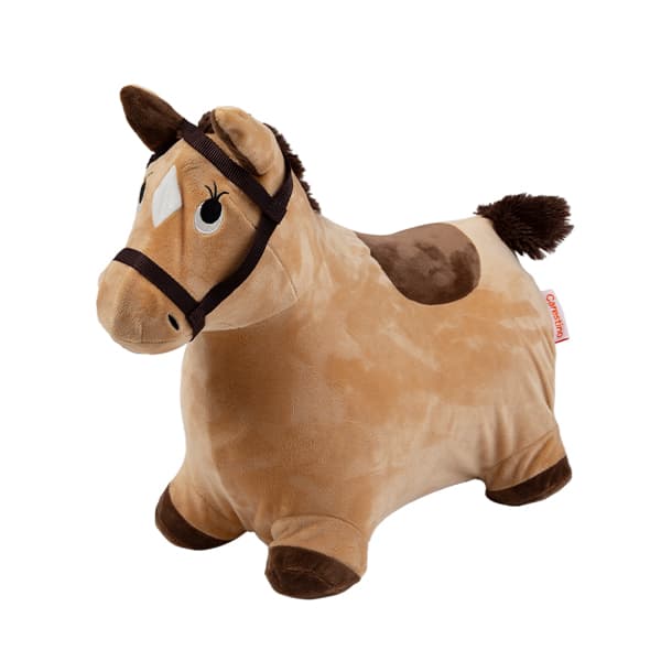 Saltarín de Peluche Inflable +18meses Caballo Marrón